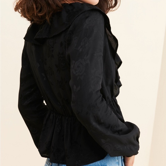 Motel Rocks Black Ruffled Blouse - Picture 2 of 2